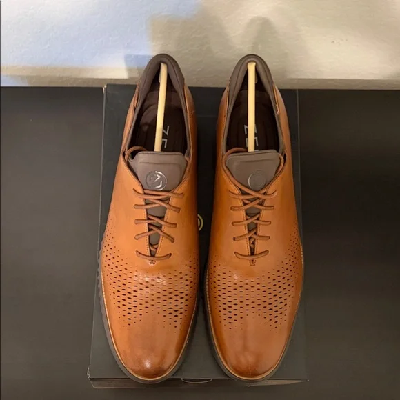 Cole Haan Men's Zerogrand LSR Wing Oxfords - British Tan and Java - Picture 3 of 6